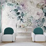 Fototapeten Florale Eleganz in Aquarelltönen