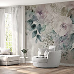 Fototapeten Florale Eleganz in Aquarelltönen