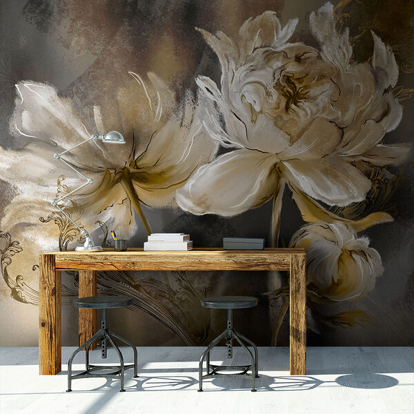 Fototapeten Elegantes florales Kunstwerk mit komplizierten Details