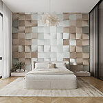 Fototapeten Strukturiertes Muster in Beige und Weiß