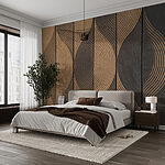 Fototapeten Holzplatten mit Wellenmuster
