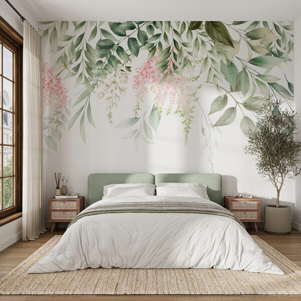 Fototapeten Elegantes Blumendesign in Pastelltönen