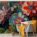 Fototapeten Lebendige Blüten in kunstvoller Präsentation.