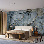 Fototapeten Blaue abstrakte Marmor Textur Muster
