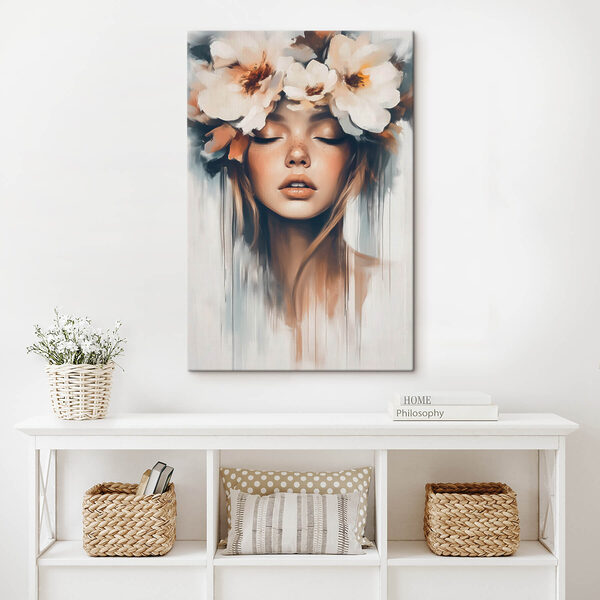 Frau mit Blumen im Haar Wandbilder Frau mit Blumen im Haar
