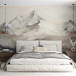 Fototapeten Gemälde einer Bergkette