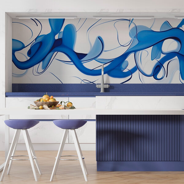 Blaue Wirbel auf weißem Hintergrund Fototapeten Blaue Wirbel auf weißem Hintergrund
