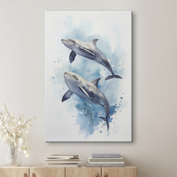 Zwei Delphine schwimmen im Wasser Wandbilder Zwei Delphine schwimmen im Wasser