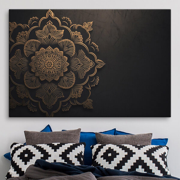 Kompliziertes florales Muster auf dunklem Hintergrund Wandbilder Kompliziertes florales Muster auf dunklem Hintergrund