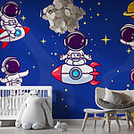 Fototapeten Cartoon-Astronaut im Weltraum