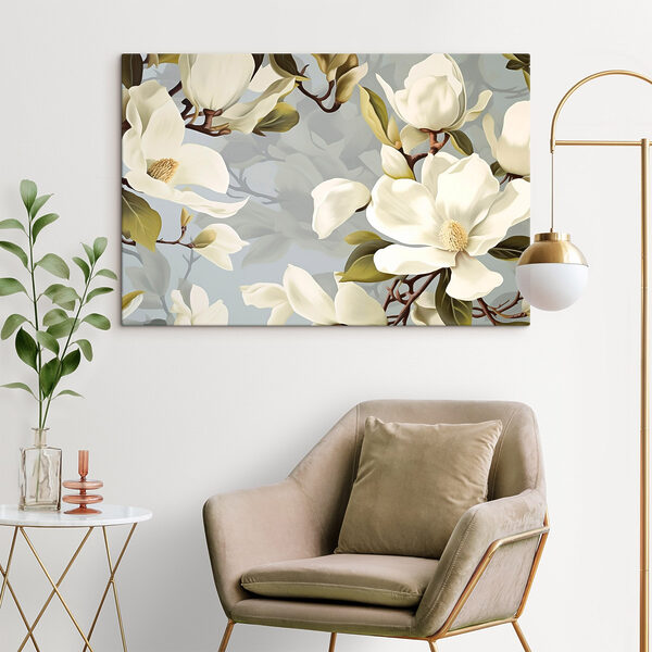 Elegante weiße Blüten in zarten Farbtönen Wandbilder Elegante weiße Blüten in zarten Farbtönen