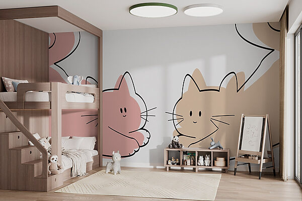 Fototapeten Fototapeten Ein paar liegende Katzen (Artikelnummer: w03564)