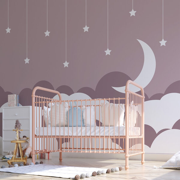 Mond und Sterne am Himmel Fototapeten Mond und Sterne am Himmel