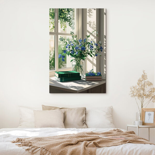 Vase mit Blumen vor einem Fenster Wandbilder Vase mit Blumen vor einem Fenster