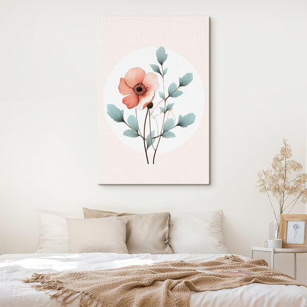 Blume mit Blättern auf einem Stiel Wandbilder Blume mit Blättern auf einem Stiel