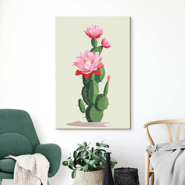 Kaktus mit rosa Blüten Wandbilder Kaktus mit rosa Blüten