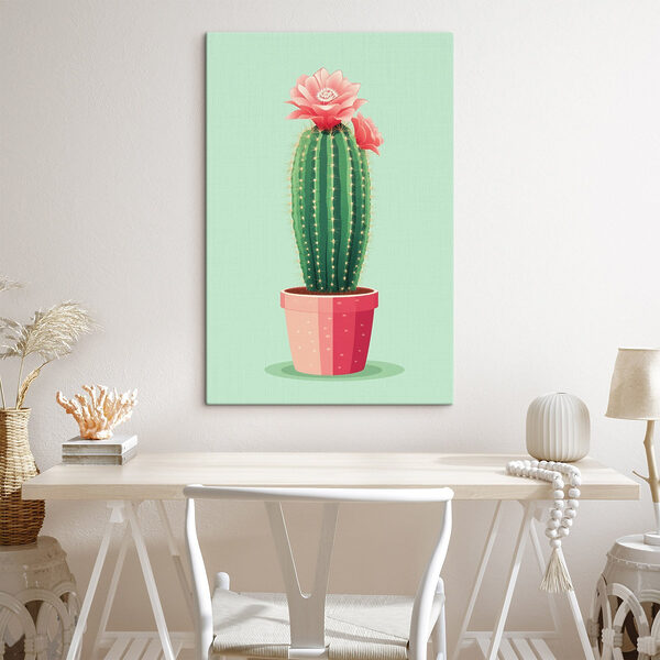 Kaktus mit einer Blume darin Wandbilder Kaktus mit einer Blume darin