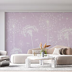 Fototapeten Weiße Löwenzahnblüten