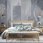 Fototapeten Graues und weißes Blumenmuster