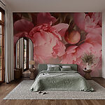Fototapeten Gruppe von rosa Blumen