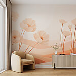 Fototapeten Weiße Blumen in einer Wüste