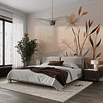 Fototapeten Gemälde von Blumen in einer Wüste