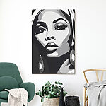 Wandbilder Frau mit großen Ohrringen