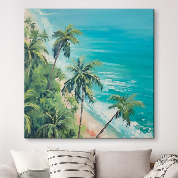 Strand mit Palmen und blauem Wasser Wandbilder Strand mit Palmen und blauem Wasser