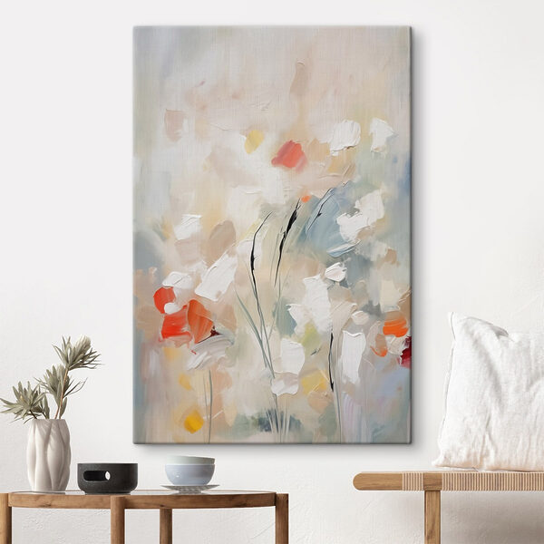 Gemälde mit Blumen an einer Wand Wandbilder Gemälde mit Blumen an einer Wand
