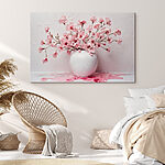 Wandbilder Vase mit rosa Blumen