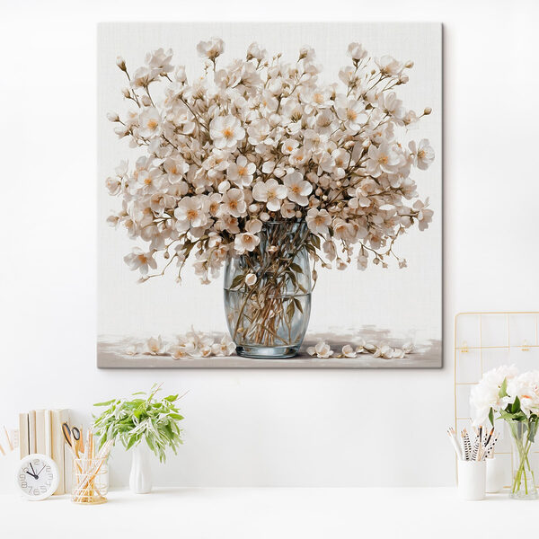 Vase mit weißen Blumen Wandbilder Vase mit weißen Blumen