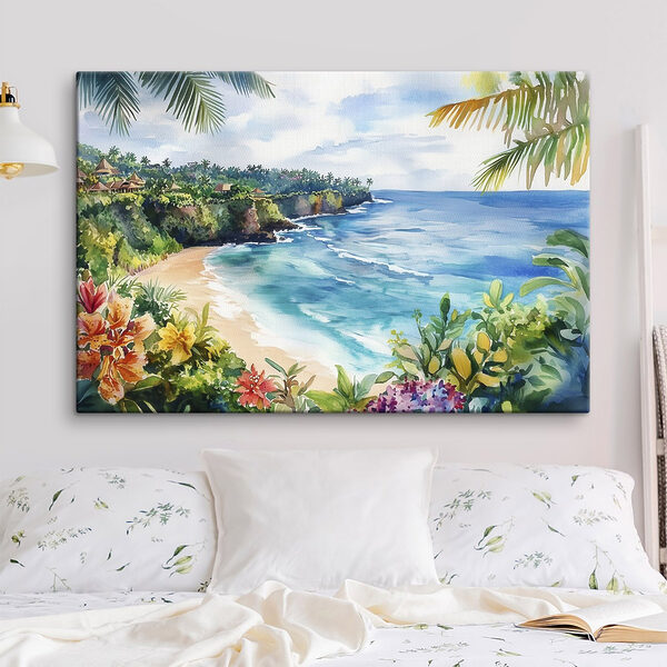 Aquarell eines Strandes und des Meeres Wandbilder Aquarell eines Strandes und des Meeres