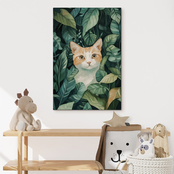 Katze im Laub Wandbilder Katze im Laub