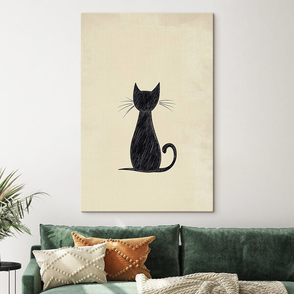 Schwarze Katze mit Schnurrhaaren Wandbilder Schwarze Katze mit Schnurrhaaren