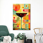 Wandbilder Bunte Kunst eines Martini-Glases
