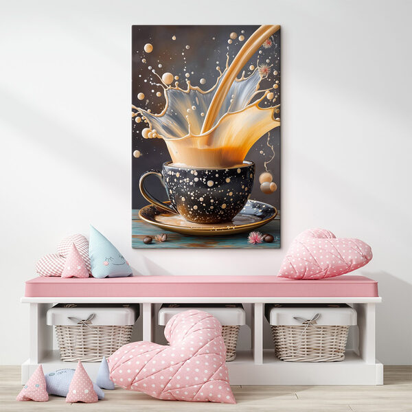Spritzer Flüssigkeit in einer Tasse Wandbilder Spritzer Flüssigkeit in einer Tasse