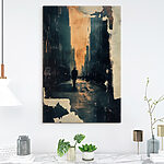 Wandbilder Person, die auf einer Straße geht