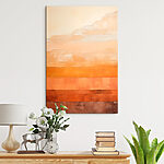 Wandbilder Wand mit orangefarbenen und weißen Streifen