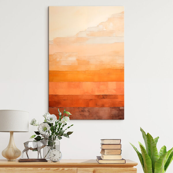 Wand mit orangefarbenen und weißen Streifen Wandbilder Wand mit orangefarbenen und weißen Streifen