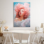 Wandbilder Frau mit rosa Haaren