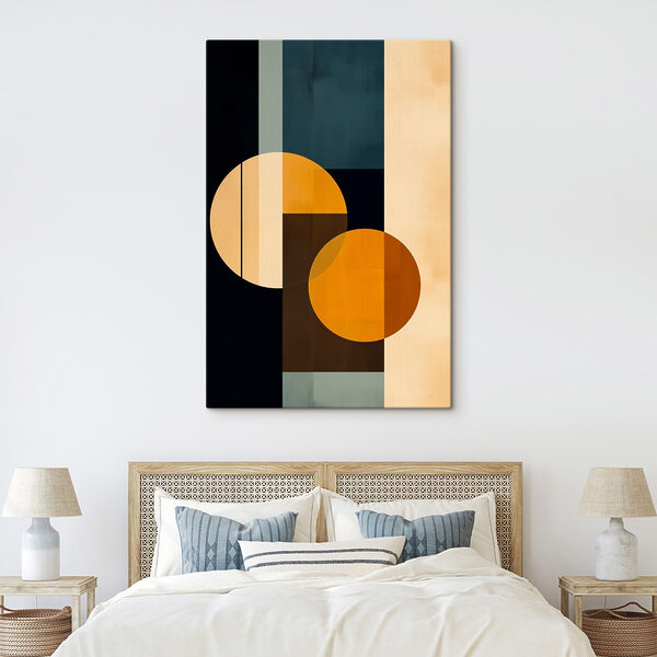 Buntes Kunstwerk mit Kreisen und Quadraten Wandbilder Buntes Kunstwerk mit Kreisen und Quadraten