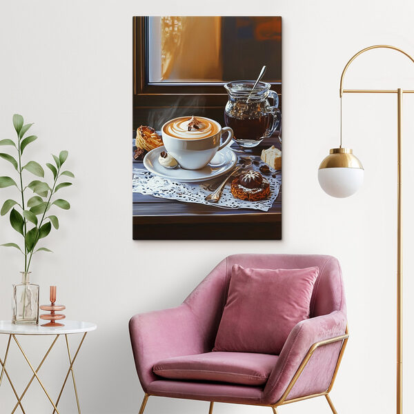 Eine Tasse Kaffee und eine Kanne Tee Wandbilder Eine Tasse Kaffee und eine Kanne Tee