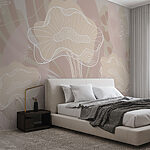 Fototapeten Weißer Umriss von Pilzen