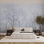 Fototapeten Baumgruppe im Nebel