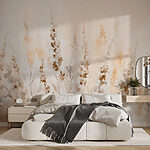 Fototapeten Gemälde von Blumen auf einem Feld