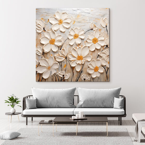 Malerei von weißen Blumen Wandbilder Malerei von weißen Blumen