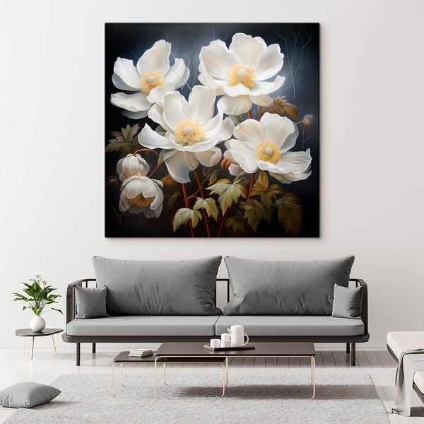 Malerei von weißen Blumen Wandbilder Malerei von weißen Blumen