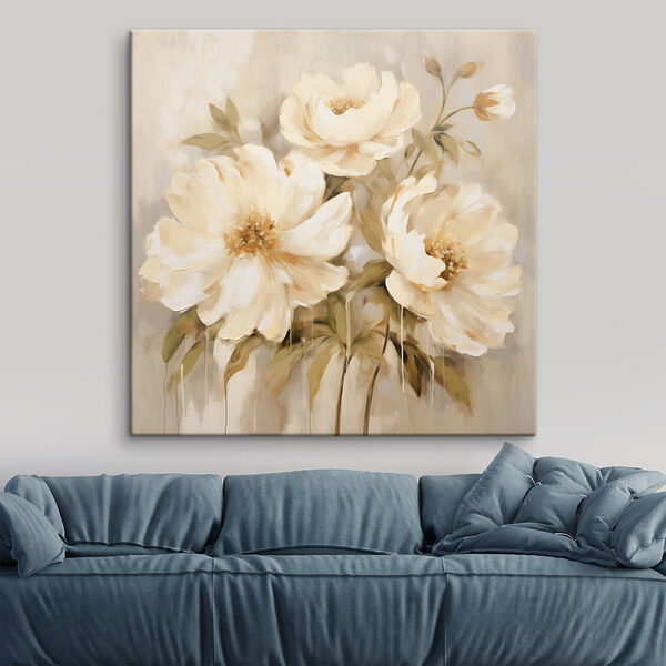 Gemälde mit Blumen an einer Wand Wandbilder Gemälde mit Blumen an einer Wand