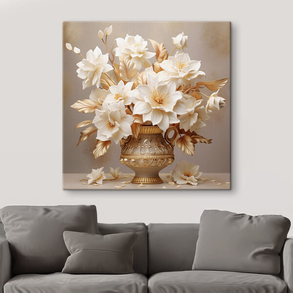 Vase mit weißen Blumen Wandbilder Vase mit weißen Blumen