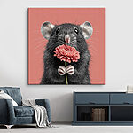 Wandbilder Maus hält eine Blume